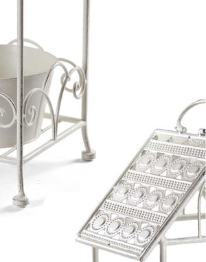 MAURY'S PORTA PIANTA BIANCO IN METALLO A FORMA DI CASETTA 26X20X57 CM