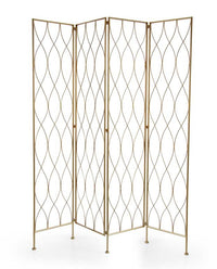 SEPARÈ IN METALLO A TRAMA FORATA 4 PANNELLI 40X180CM COLORE ORO