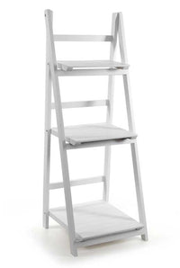 SCALA PORTA ASCIUGAMANI 41X38X110 CM IN LEGNO BIANCO A 3 RIPIANI