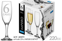CALICI FLUTE IMPERO REALIZZATI IN VETRO DA 1220 CC
