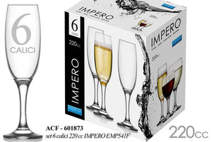 CALICI FLUTE IMPERO REALIZZATI IN VETRO DA 1220 CC