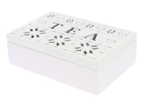 SCATOLA PER TÈ IN FORMATO 24X16X7 CM CON DECORAZIONE TRAFORATO