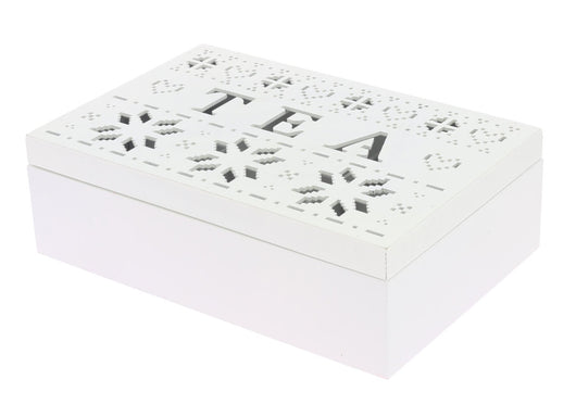 SCATOLA PER TÈ IN FORMATO 24X16X7 CM CON DECORAZIONE TRAFORATO