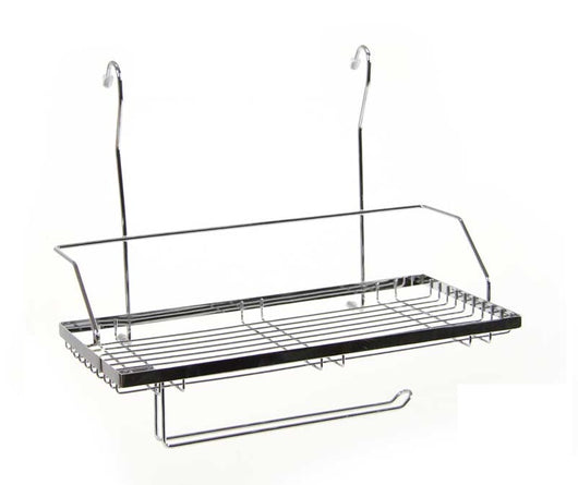 MENSOLA DA CUCINA CON PORTAROTOLO IN METALLO 40X21X32 CM