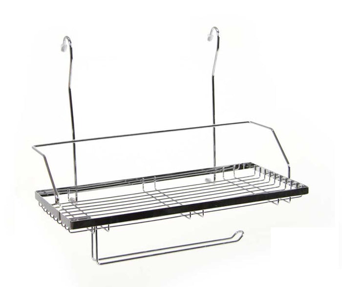 MENSOLA DA CUCINA CON PORTAROTOLO IN METALLO 40X21X32 CM