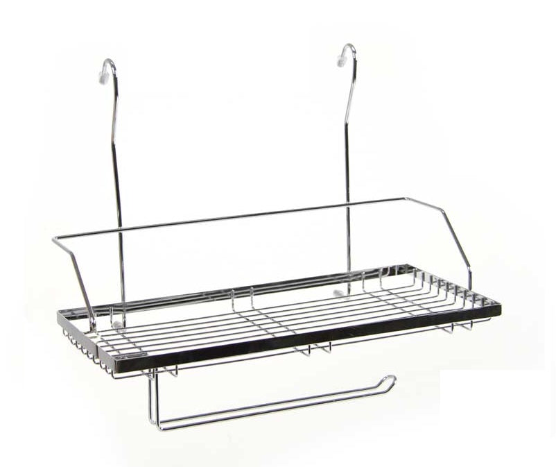 MENSOLA DA CUCINA CON PORTAROTOLO IN METALLO 40X21X32 CM