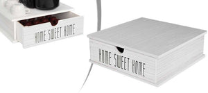 CASSETTO PORTA CIALDE IN LEGNO HOME SWEET HOME 33X33X10 CM BIANCO