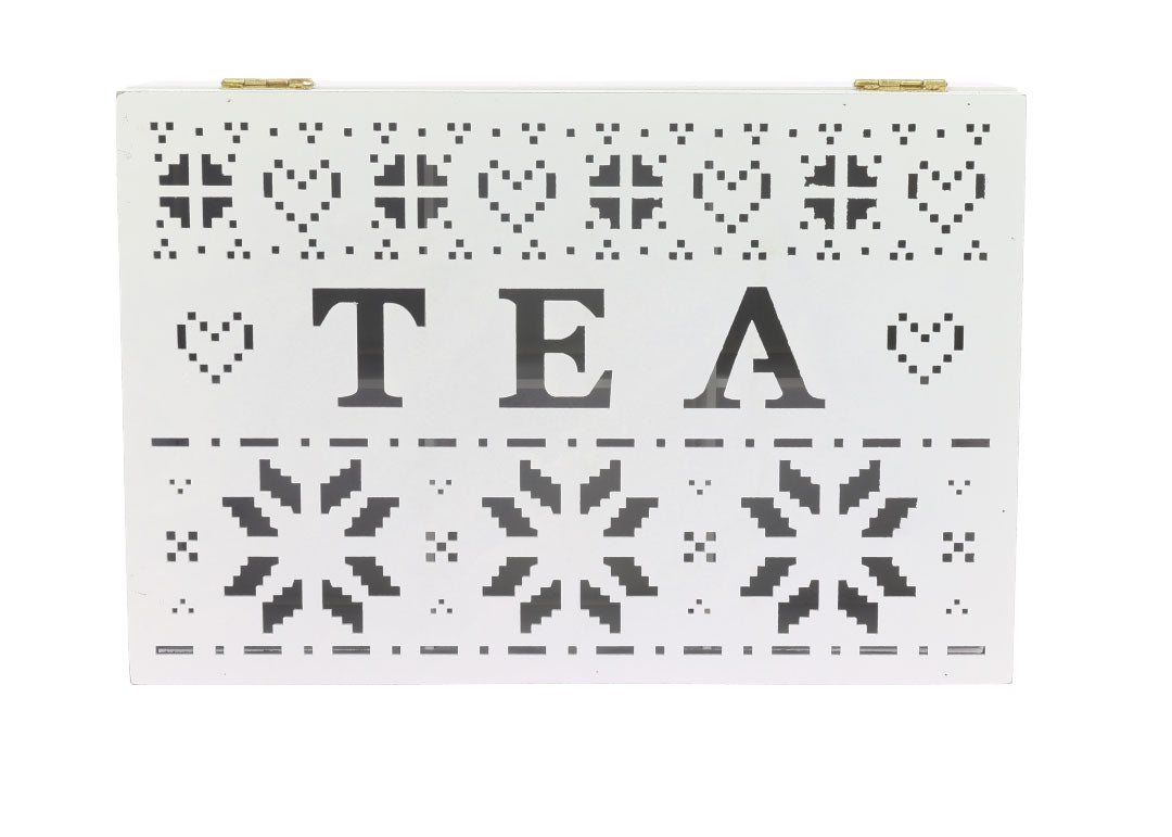 SCATOLA PER TÈ IN FORMATO 24X16X7 CM CON DECORAZIONE TRAFORATO