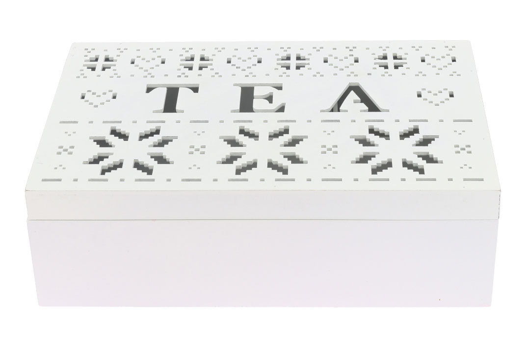 SCATOLA PER TÈ IN FORMATO 24X16X7 CM CON DECORAZIONE TRAFORATO