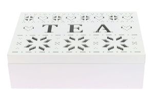 SCATOLA PER TÈ IN FORMATO 24X16X7 CM CON DECORAZIONE TRAFORATO