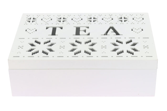 SCATOLA PER TÈ IN FORMATO 24X16X7 CM CON DECORAZIONE TRAFORATO