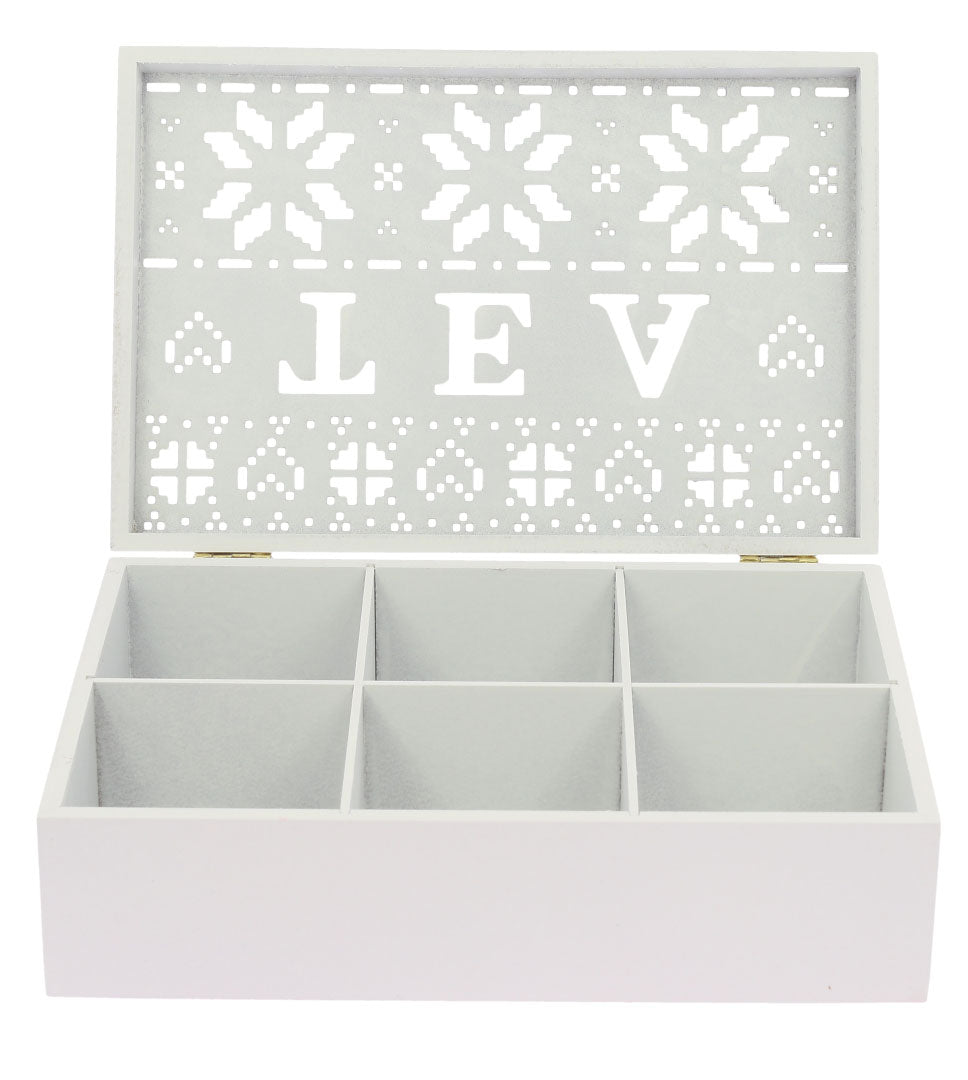 SCATOLA PER TÈ IN FORMATO 24X16X7 CM CON DECORAZIONE TRAFORATO