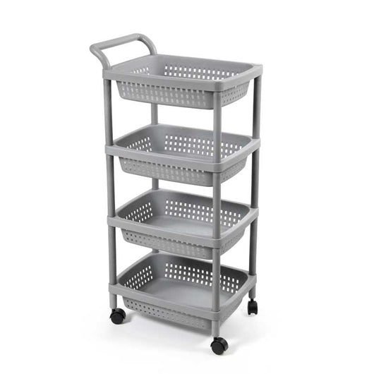 CARRELLO DA CUCINA CON RUOTE E 4 CASSETTI 50X36X99CM IN COLORE GRIGIO