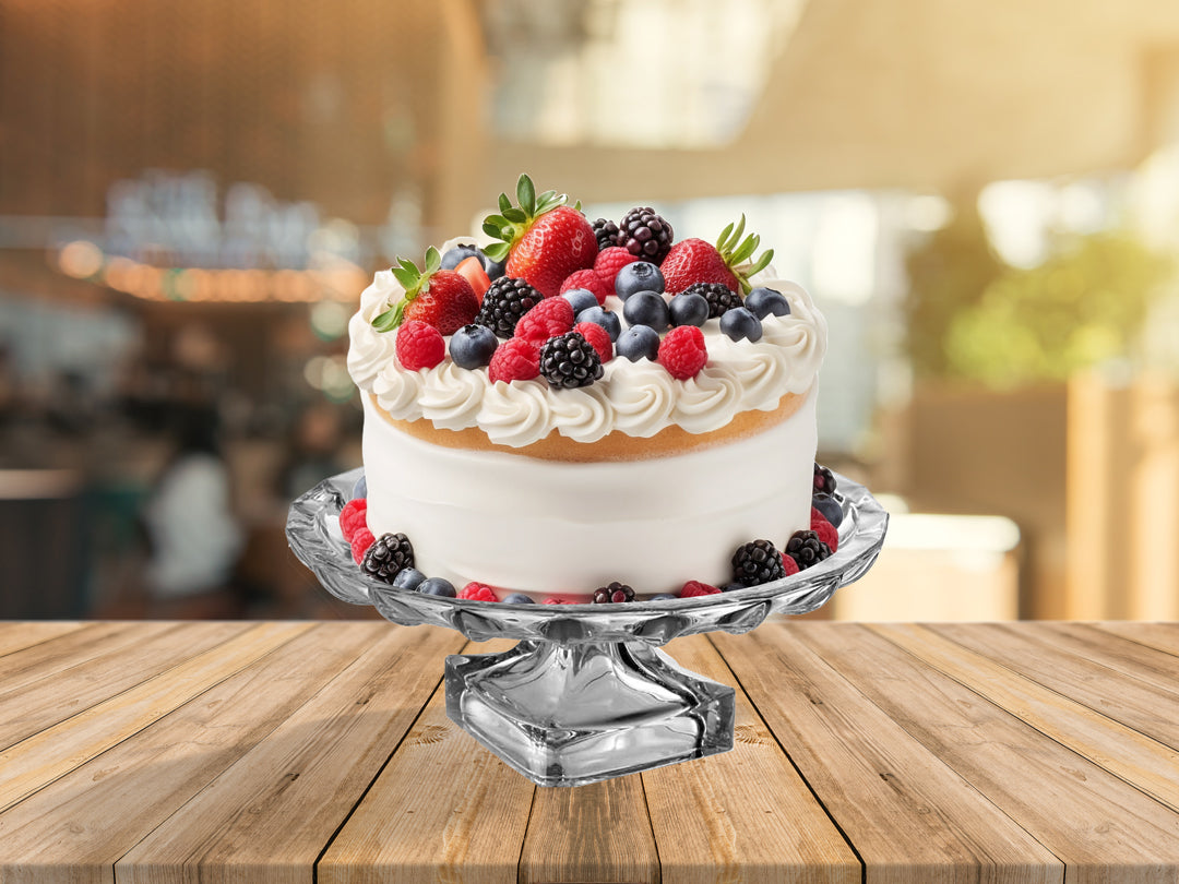 ALZATA TONDA REALIZZATA IN VETRO 29X12 DESIGN ELEGANTE