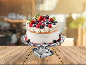 ALZATA TONDA REALIZZATA IN VETRO 29X12 DESIGN ELEGANTE