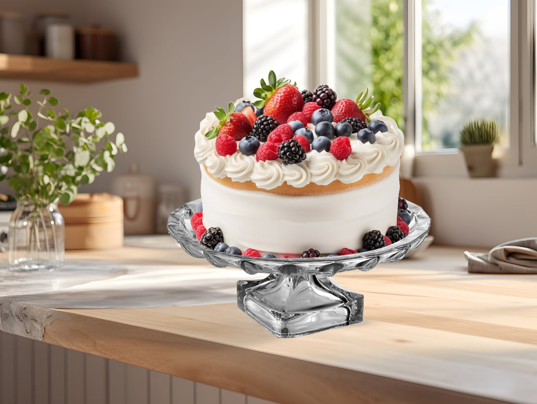 ALZATA TONDA REALIZZATA IN VETRO 29X12 DESIGN ELEGANTE