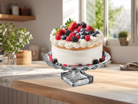 ALZATA TONDA REALIZZATA IN VETRO 29X12 DESIGN ELEGANTE