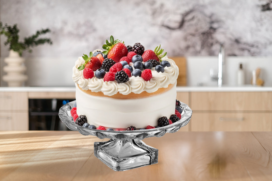 ALZATA TONDA REALIZZATA IN VETRO 29X12 DESIGN ELEGANTE