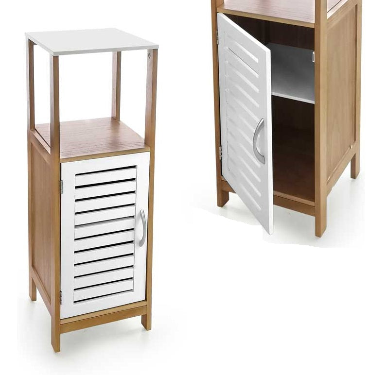 MAURY'S MOBILETTO BAGNO IN LEGNO CON ANTA IN COLOR LEGNO/BIANCO 30X30X96 CM