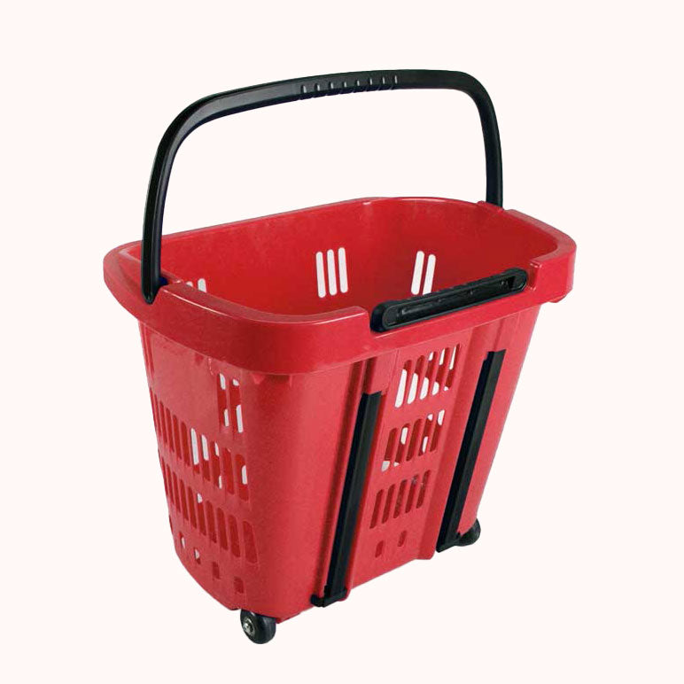 CESTA A CARRELLO PORTA SPESA 34LT PORTATA 20KG 46X35X41 ROSSA