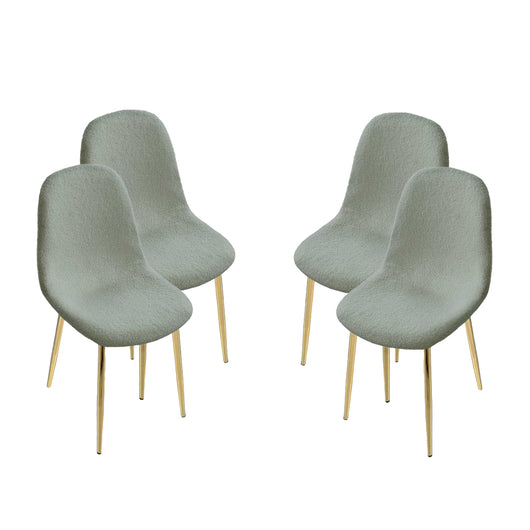 SEDIA IMBOTTITA TEDDY IN TESSUTO VERDE CHIARO CON GAMBE ORO 44X48X88 CM