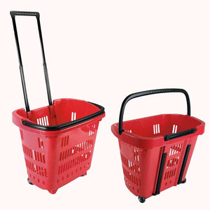 CESTA A CARRELLO PORTA SPESA 34LT PORTATA 20KG 46X35X41 ROSSA