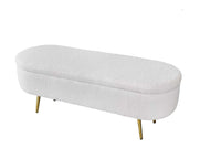 PANCA CONTENITORE TEDDY 122X41X47CM IN TESSUTO BIANCO