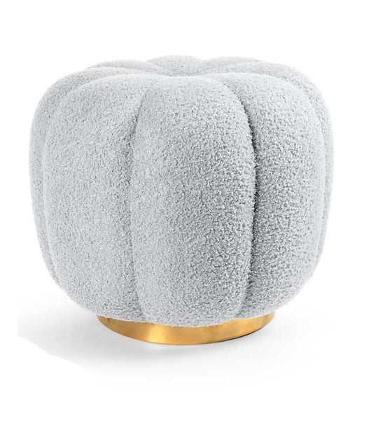 POUF TEDDY CONTENITORE CON BASE ORO 45X45X43 CM COLORE BIANCO