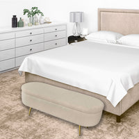 PANCA CONTENITORE TEDDY 122X41X47CM IN TESSUTO BEIGE