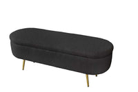 PANCA CONTENITORE TEDDY 122X41X47CM IN TESSUTO NERO