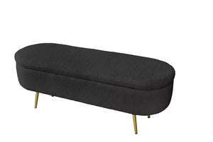 PANCA CONTENITORE TEDDY 122X41X47CM IN TESSUTO NERO