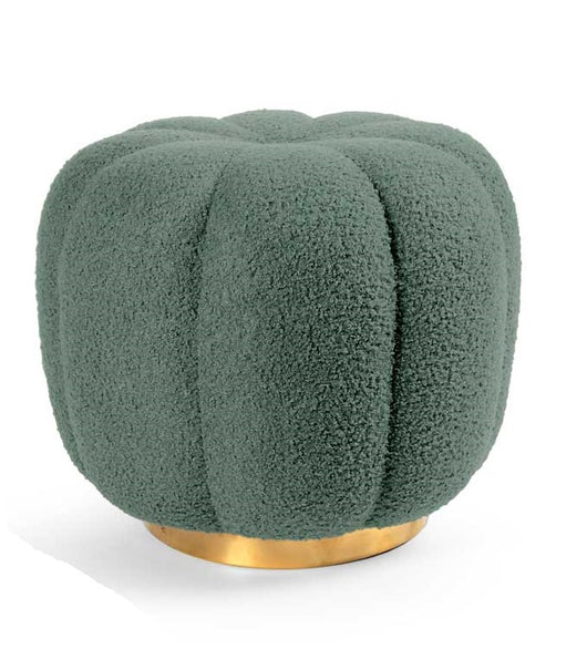 POUF TEDDY CONTENITORE CON BASE ORO 45X45X43 CM COLORE VERDE CHIARO