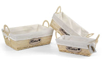 SET 3 CESTE DA BAGNO IN COLORE BEIGE 40/35/30 CM IN TESSUTO