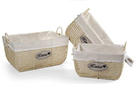 SET 3 CESTE DA BAGNO IN COLORE BEIGE 42/37/31 CM IN TESSUTO