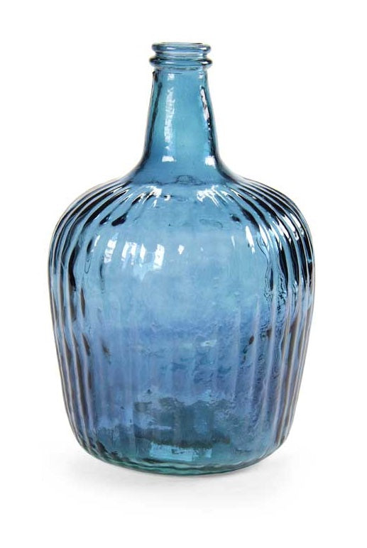 BOTTIGLIA DECORATIVA IN VETRO DA 8 LT IN COLORE BLU