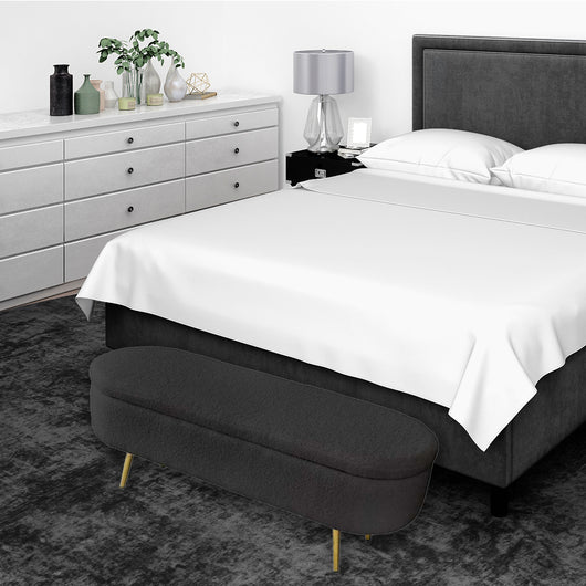 PANCA CONTENITORE TEDDY 122X41X47CM IN TESSUTO NERO