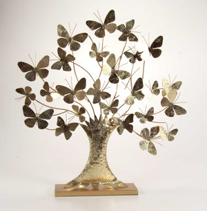 QUADRO AD ALBERO REALIZZATO IN METALLO 69X72X9 CM COLORE ORO