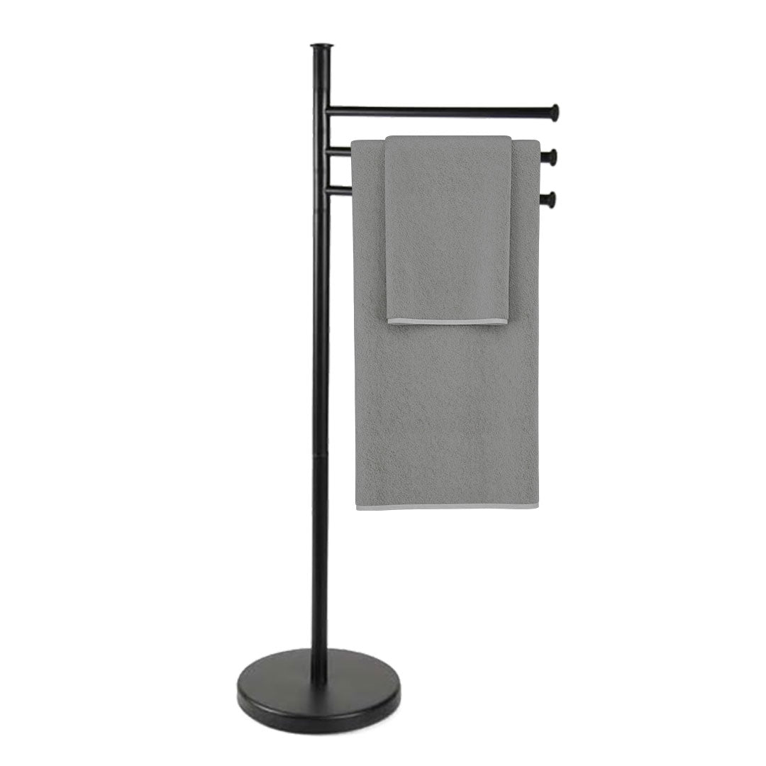 MAURY'S PIANTANA NERA PORTASCIUGAMANI CON STRUTTURA IN ACCIAIO 20X83 CM