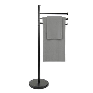 MAURY'S PIANTANA NERA PORTASCIUGAMANI CON STRUTTURA IN ACCIAIO 20X83 CM