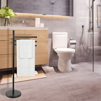 MAURY'S PIANTANA NERA PORTASCIUGAMANI CON STRUTTURA IN ACCIAIO 20X83 CM