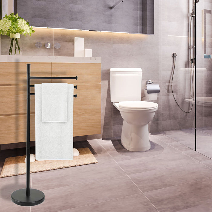 MAURY'S PIANTANA NERA PORTASCIUGAMANI CON STRUTTURA IN ACCIAIO 20X83 CM