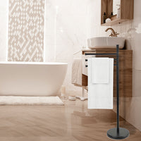 MAURY'S PIANTANA NERA PORTASCIUGAMANI CON STRUTTURA IN ACCIAIO 20X83 CM