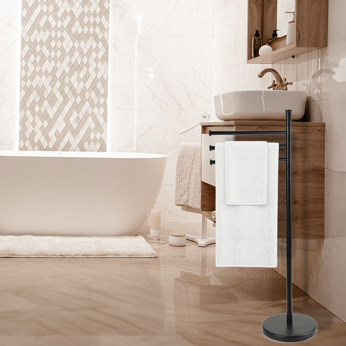 MAURY'S PIANTANA NERA PORTASCIUGAMANI CON STRUTTURA IN ACCIAIO 20X83 CM