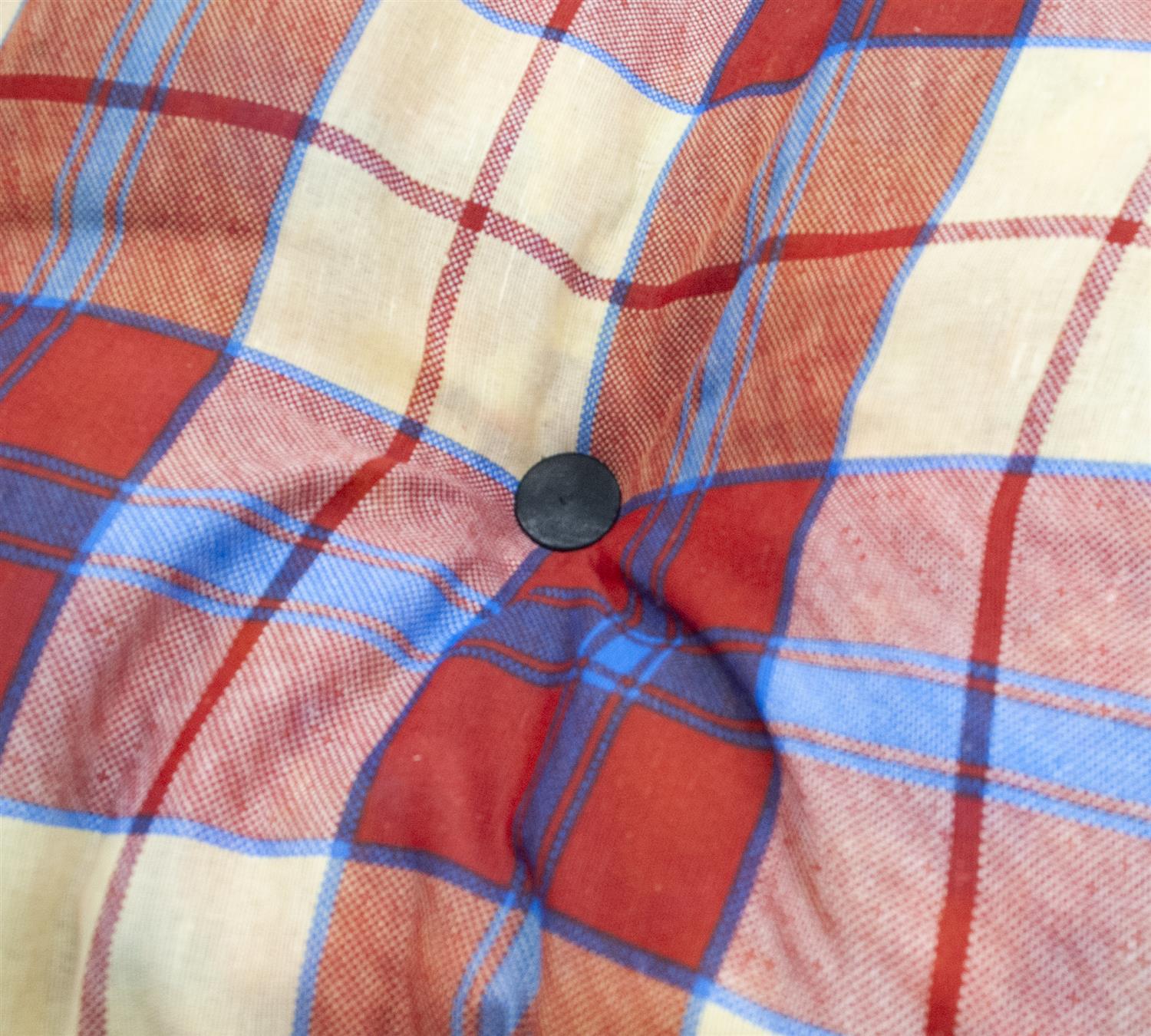 POLTRONA RELAX COMODONA ROSSO BORDEAUX SCOZZESE IN LEGNO 3 POSIZIONI