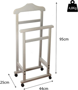 INDOSSATORE APPENDIABITI DA CAMERA PRATIC LEGNO DI FAGGIO GRIGIO 44 X 25 X 98 H