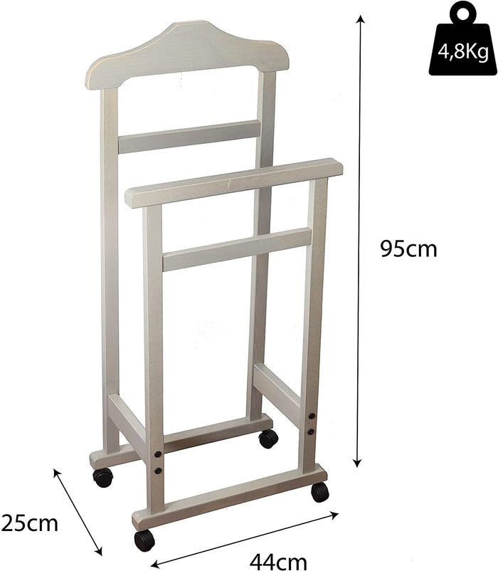 INDOSSATORE APPENDIABITI DA CAMERA PRATIC LEGNO DI FAGGIO GRIGIO 44 X 25 X 98 H