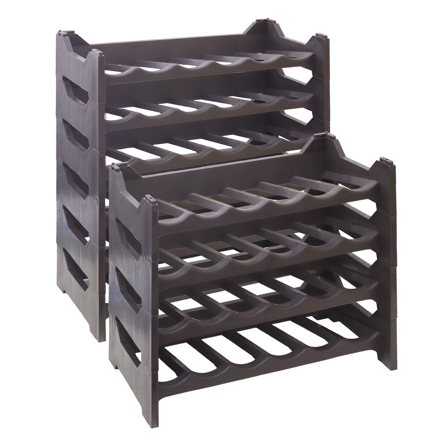 CANTINETTA PORTABOTTIGLIE IN PLASTICA MODULARE 60 BOTTIGLIE MARRONE