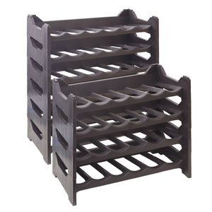 CANTINETTA PORTABOTTIGLIE IN PLASTICA MODULARE 60 BOTTIGLIE MARRONE