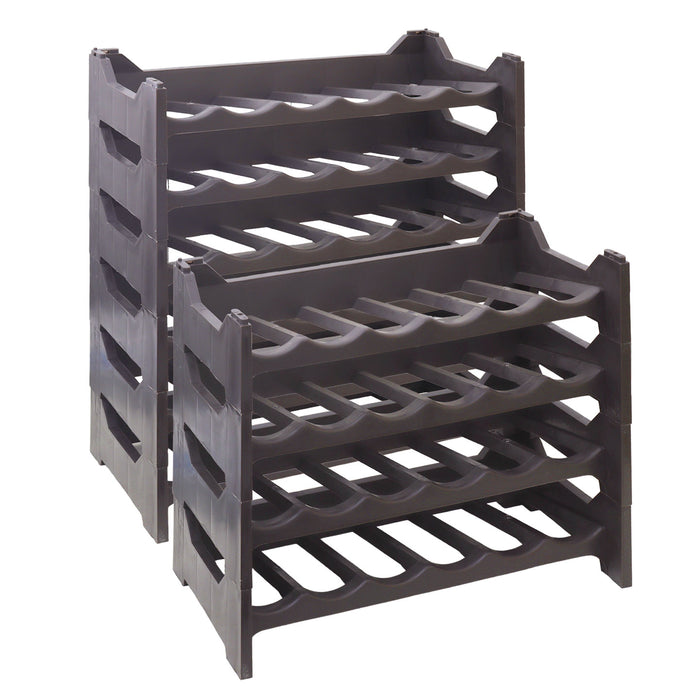 CANTINETTA PORTABOTTIGLIE IN PLASTICA MODULARE 60 BOTTIGLIE MARRONE