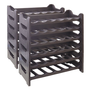 CANTINETTA PORTABOTTIGLIE IN PLASTICA MODULARE 72 BOTTIGLIE MARRONE